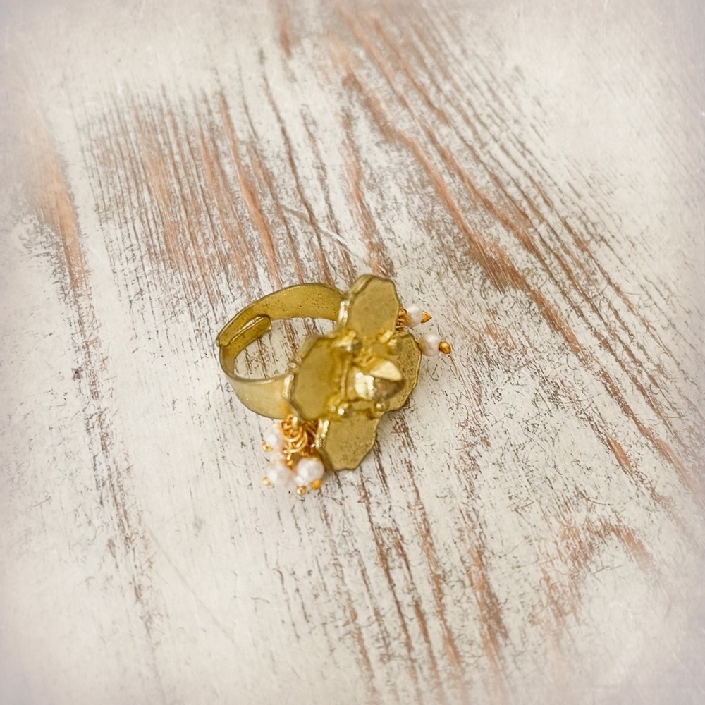 Boho Chic Flower Antique Gold Adjustable R…